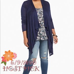 ⚜️HOST PICK⚜️ TORRID Navy Drape Cardigan NWT